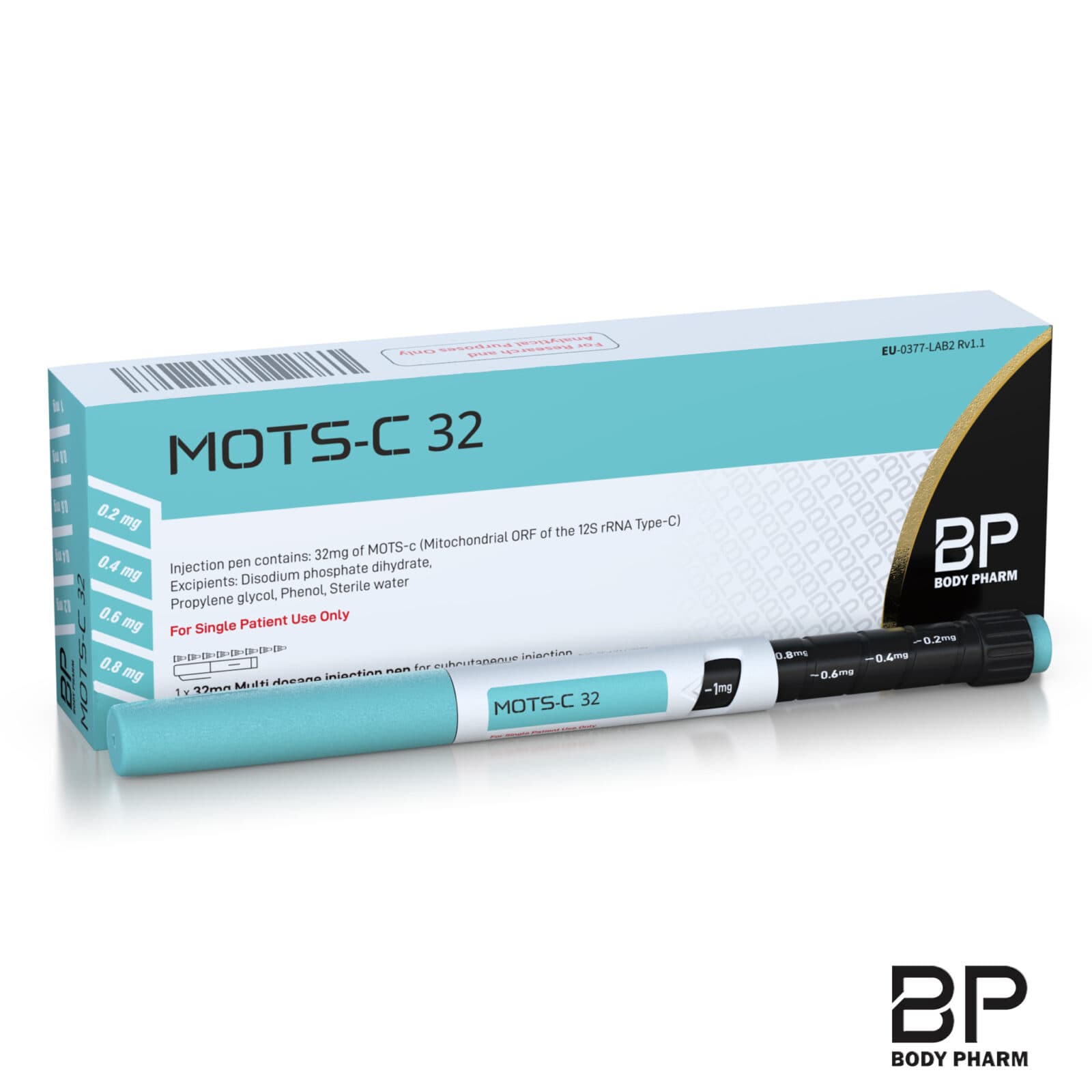 Body Pharm MOTS-c 32mg Pen — solution, pre-filled multi-dose research pen, research use only