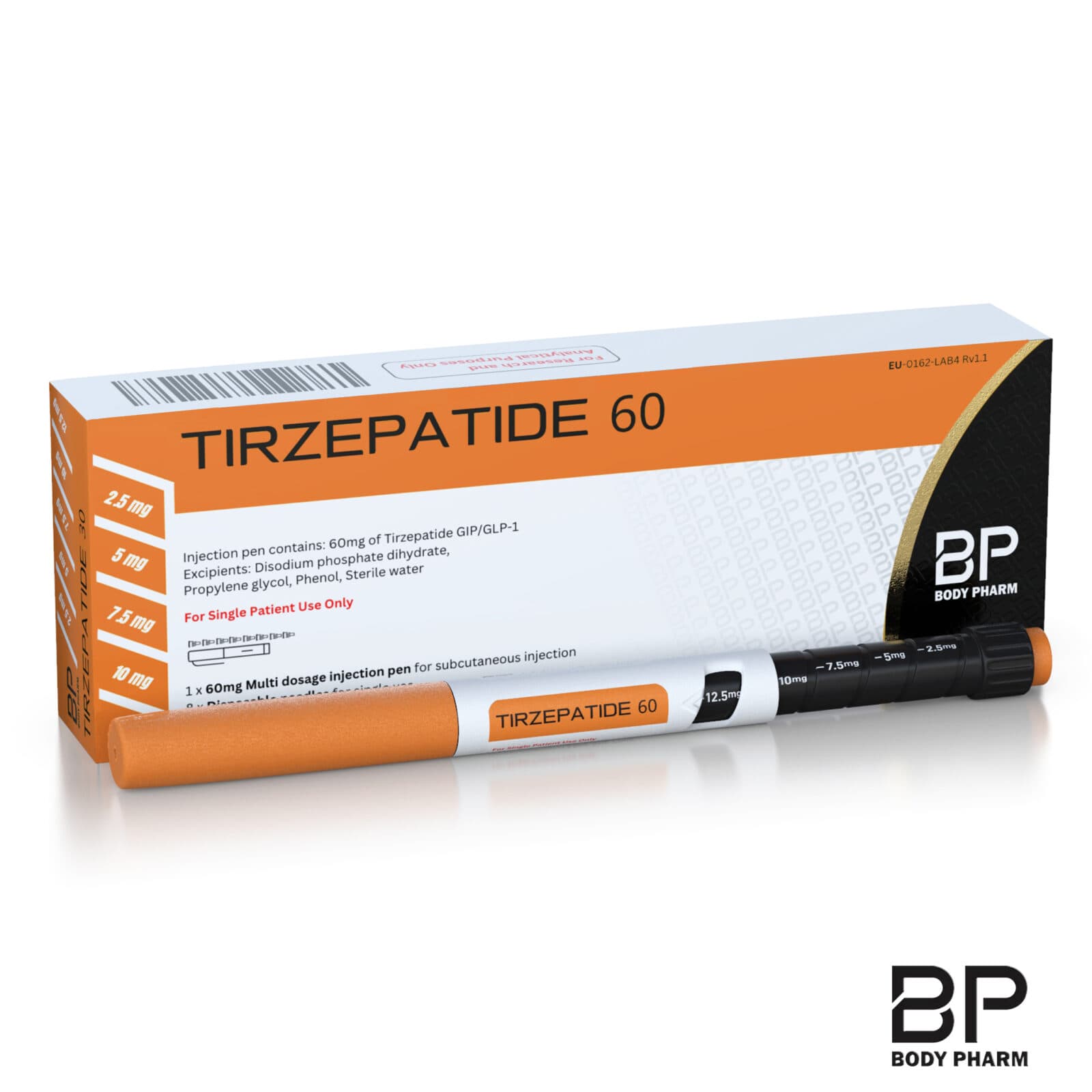 Body Pharm Tirzepatide 60mg Pen — solution, pre-filled multi-dose research pen, research use only