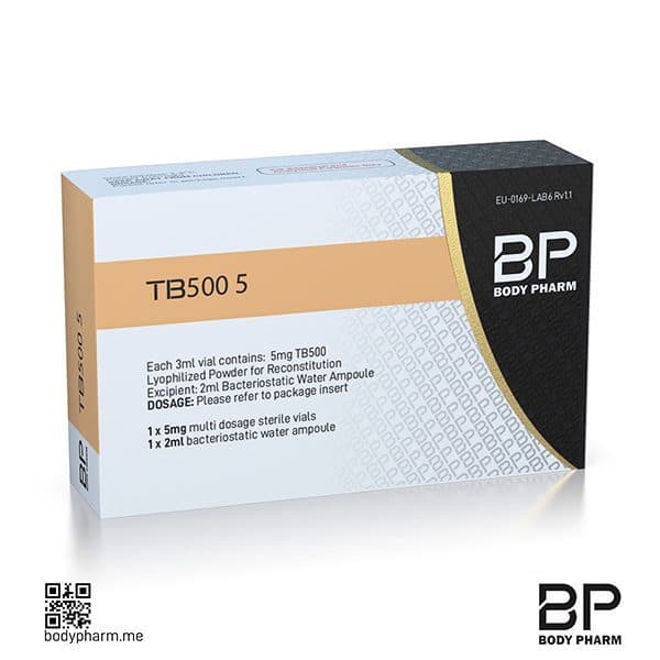 Body Pharm TB-500 5mg Vial — lyophilised powder, sealed glass vial, research use only