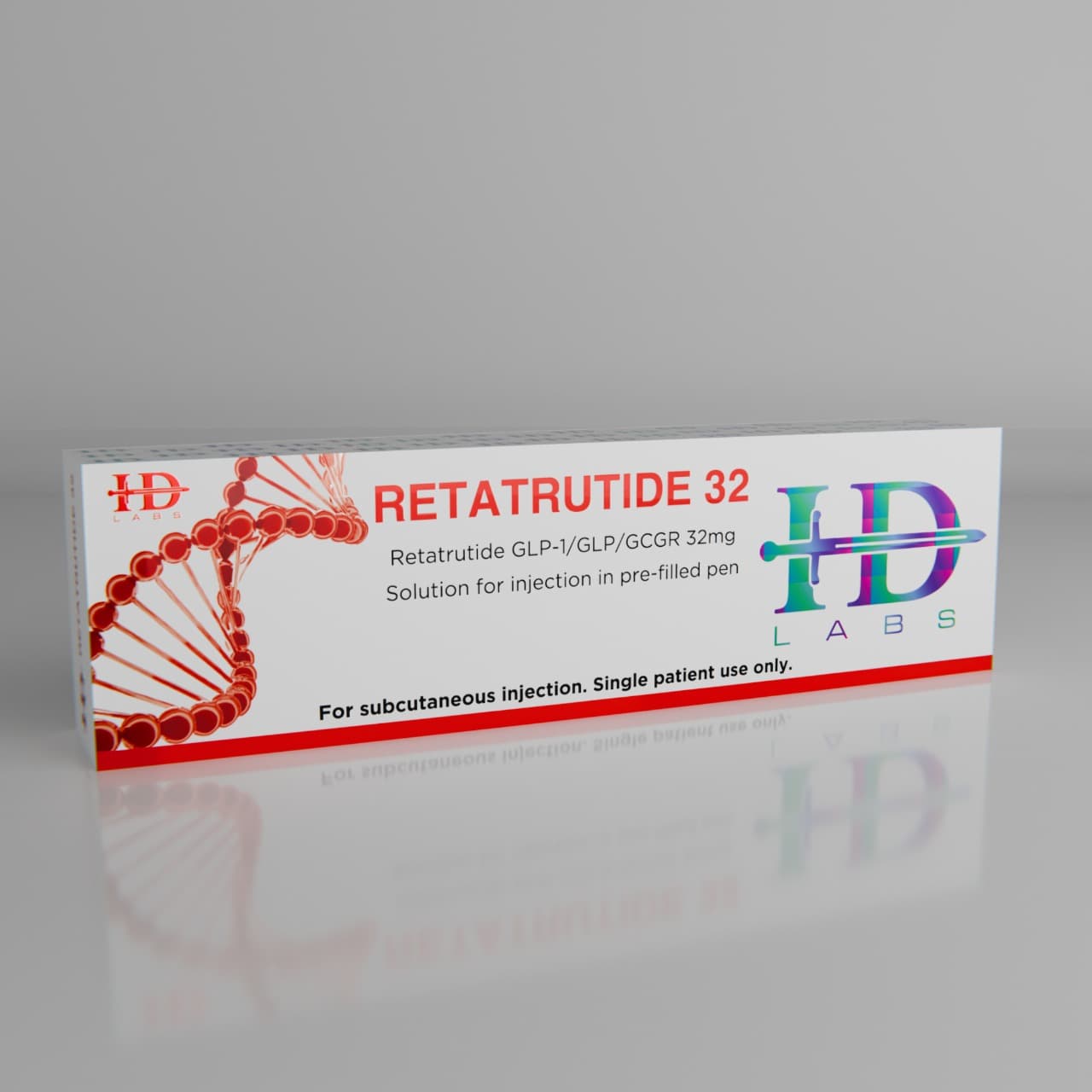 HD Labs Retatrutide 32mg Pen — solution, pre-filled multi-dose research pen, research use only