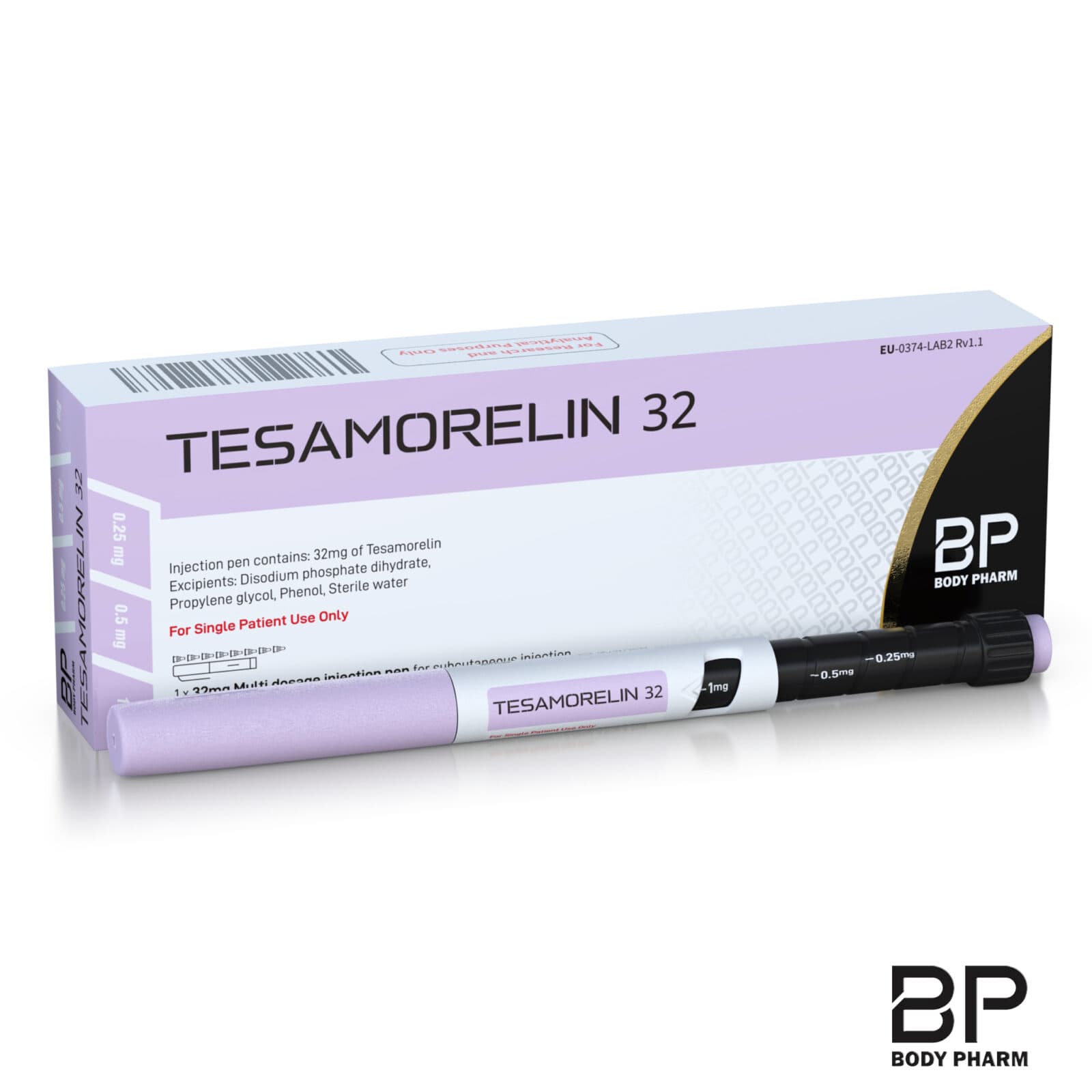 Body Pharm Tesamorelin 32mg Pen — solution, pre-filled multi-dose research pen, research use only